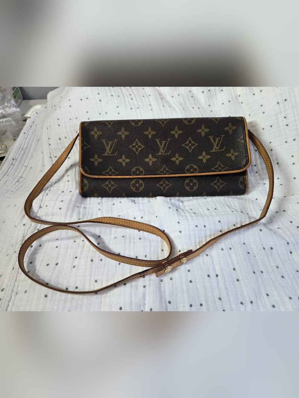 Vintage Louis Vuitton Pochette Twin GM LV Monogram 2-Way Clutch Crossbody Bag